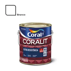 Esmalte Sintético Acetinado Branco 3,6L Coralit Premium para Madeiras e Metais