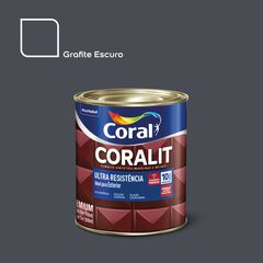 Esmalte Sintético Cinza Escuro 900ml Coralit Premium para Madeiras e Metais