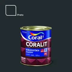 Esmalte Sintético Preto 900ml Coralit Premium para Madeiras e Metais