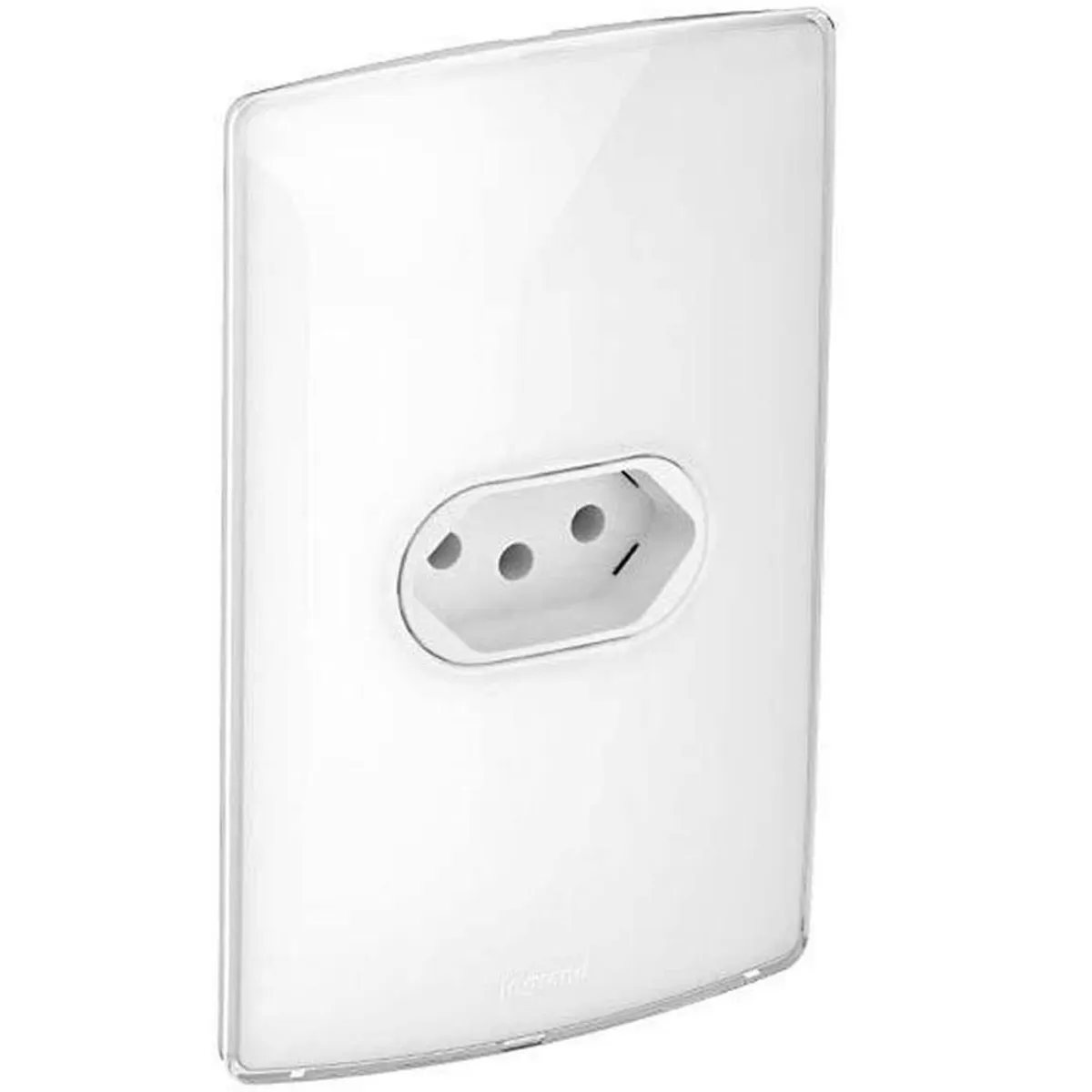 Placa 1 Posto com Tomada 2P+T 10A 250V 4x2cm Sugar Gloss Branco, marca Pial - Foto Principal