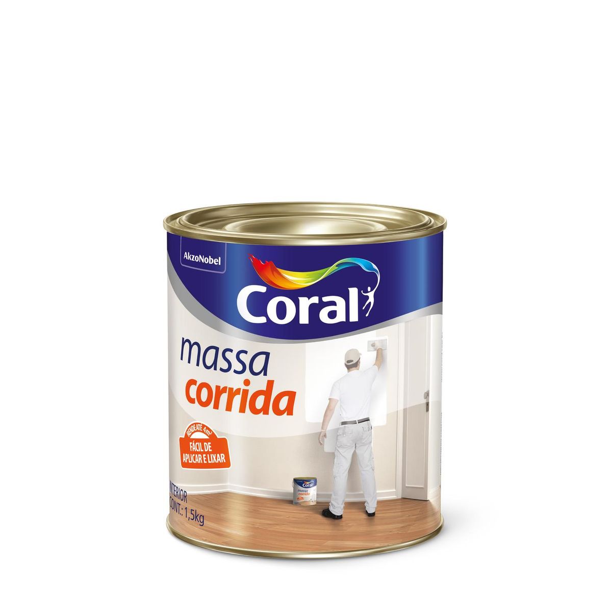 Massa Corrida 1,5kg Branco, marca Coral - Foto Principal