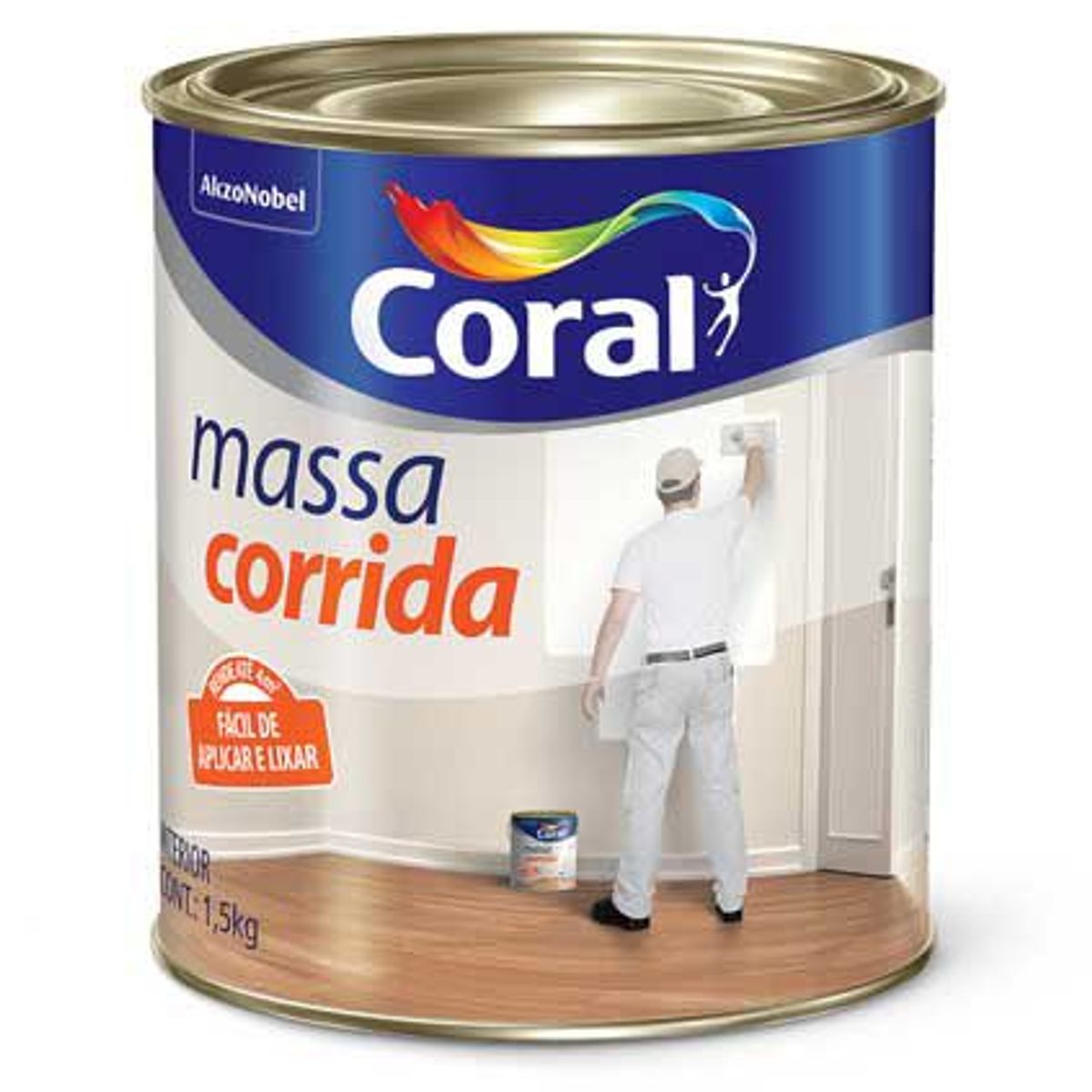 Massa Corrida 1,5kg Branco, marca Coral - Foto 2