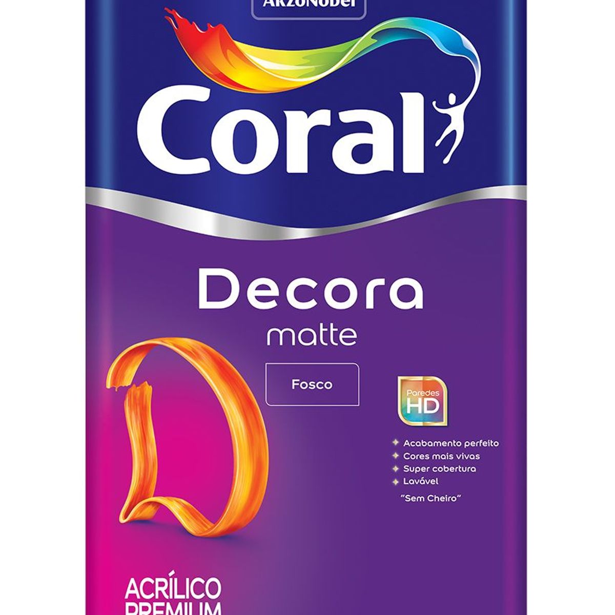 Tinta Acrílica Fosco Decora 18L Branco, marca Coral - Foto 2