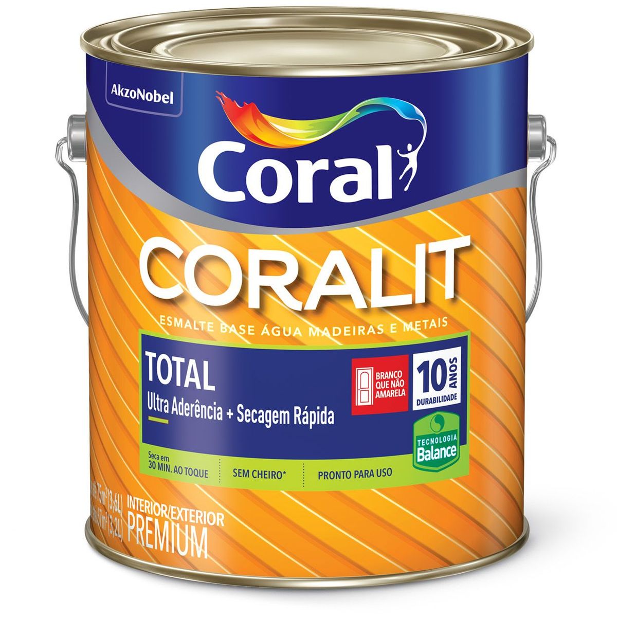 Esmalte Sintético Acetinado Branco Gelo 3,6L Coralit Premium para Madeiras e Metais, marca Coral - Foto 2