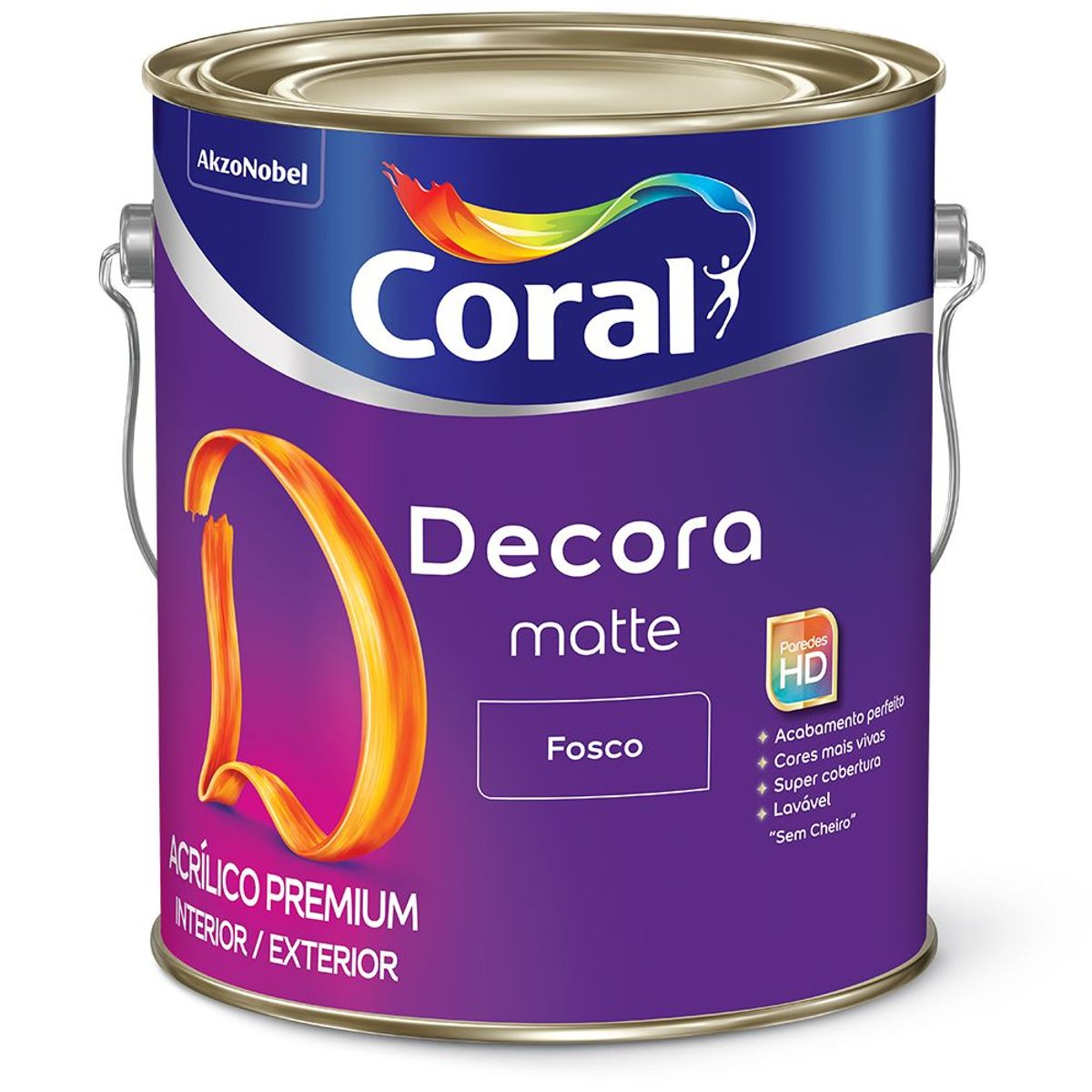 Tinta Acrílica Decora Fosco Branco 3.6L Coral, marca Coral - Foto 2