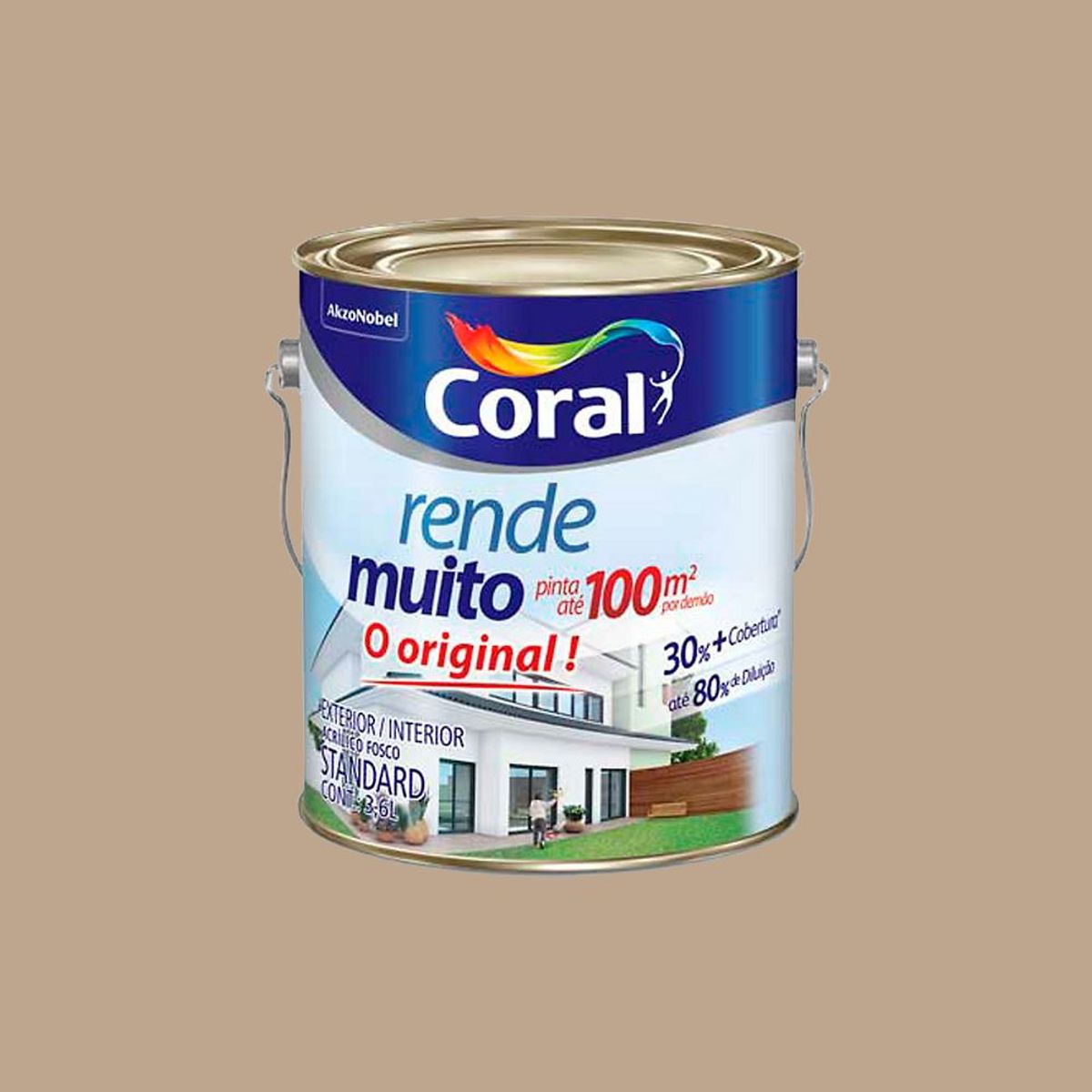 Tinta Acrílica Fosco Rende e Muito Standard 3,6L Camurça, marca Coral - Foto Principal
