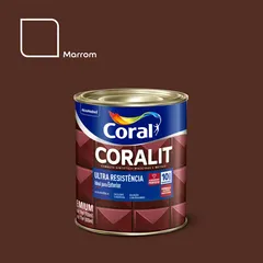 Esmalte Sintético Acetinado Marrom 900ml Coralit Premium para Madeiras e Metais