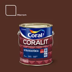 Esmalte Sintético Acetinado Marrom 3,6L Coralit Premium para Madeiras e Metais