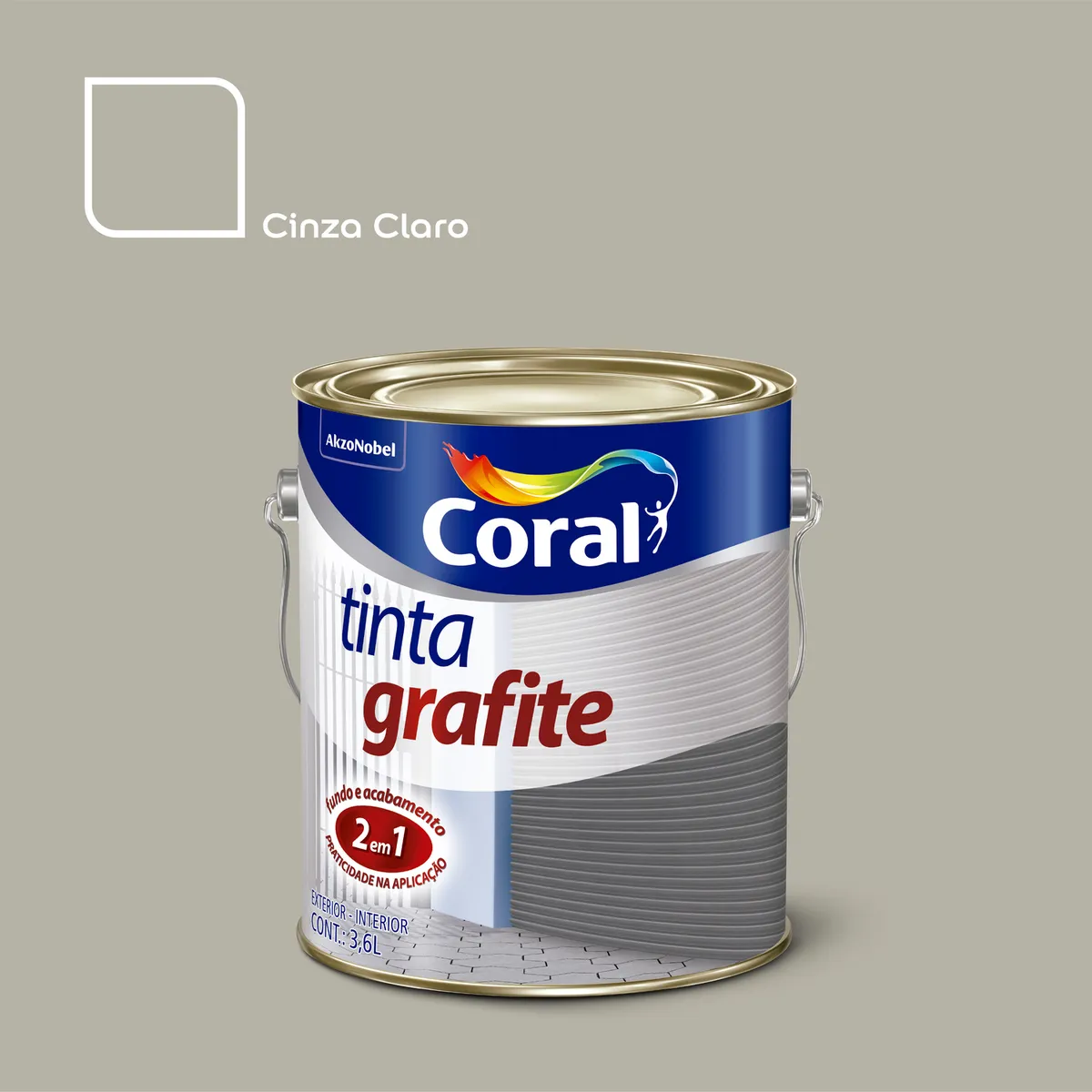 Tinta Grafite Claro 3,6L Cinza Médio, marca Coral - Foto Principal