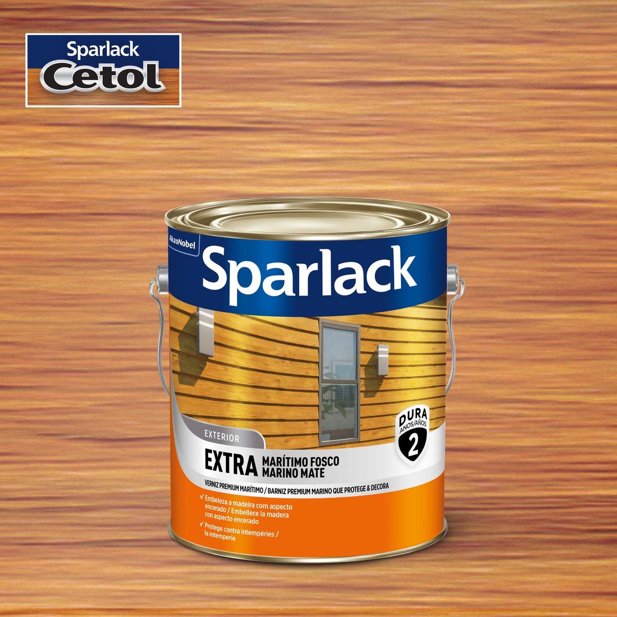 Verniz Marítimo Acetinado 3,6L Interior e Exterior Natural, marca Sparlack - Foto 2