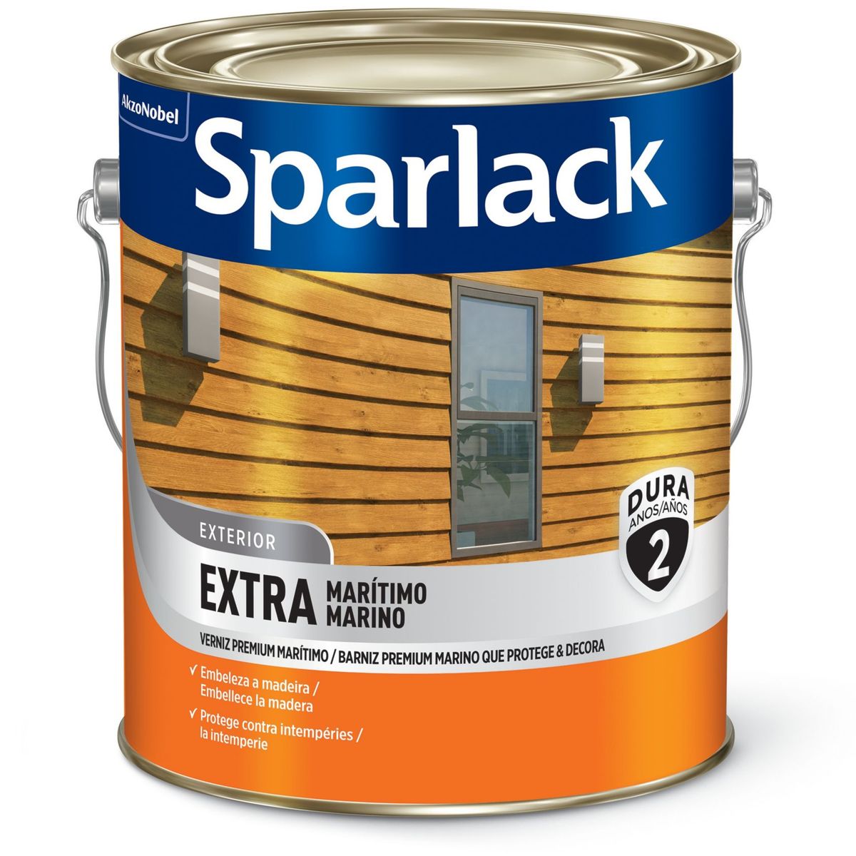Verniz Marítimo Acetinado 3,6L Interior e Exterior Natural, marca Sparlack - Foto Principal