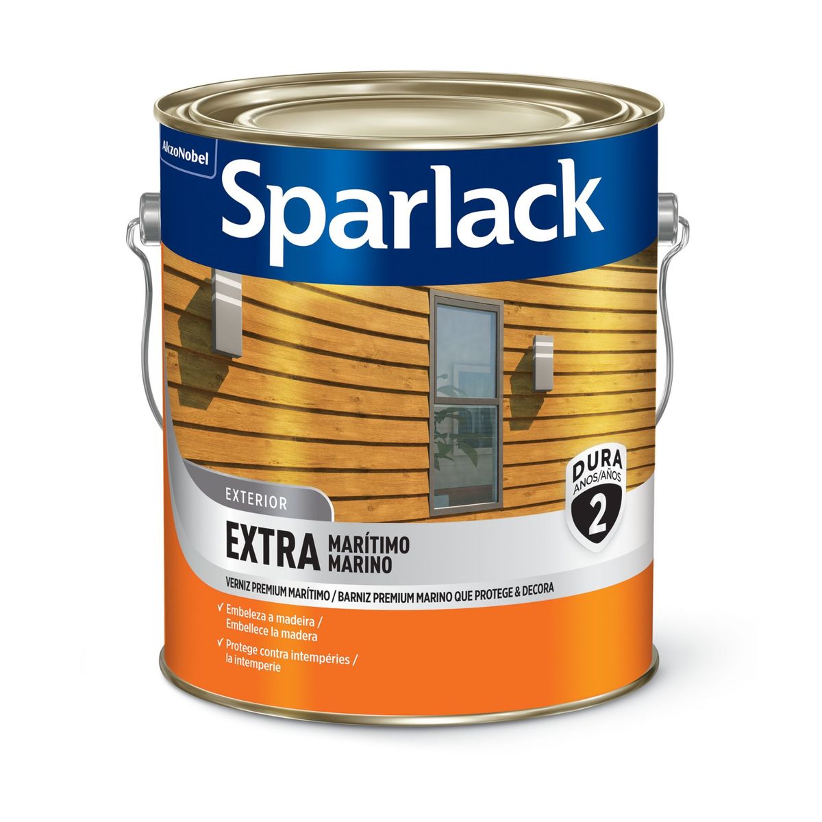 Verniz Marítimo Acetinado 3,6L Interior e Exterior Natural, marca Sparlack - Foto Principal