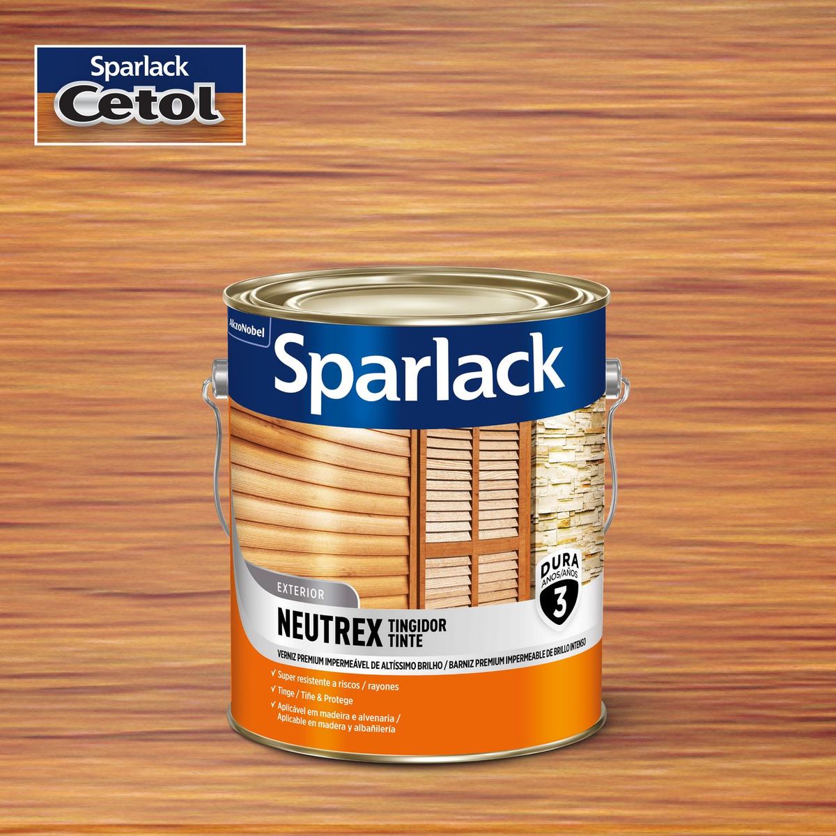 Verniz Neutrex 3,6L Interior e Exterior Natural, marca Sparlack - Foto Principal