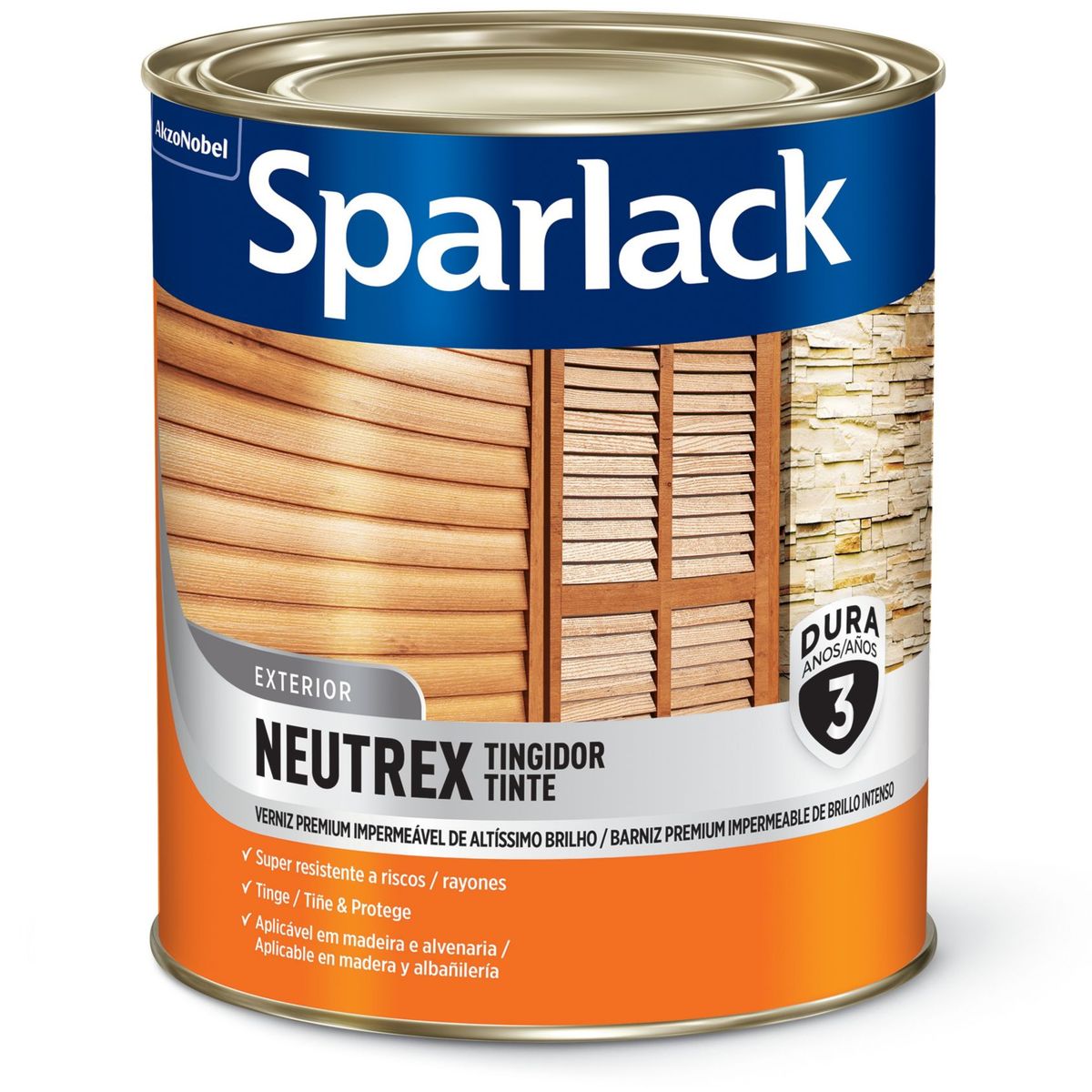 Verniz Neutrex 0,9L Interior e Exterior Castanho, marca Sparlack - Foto 2