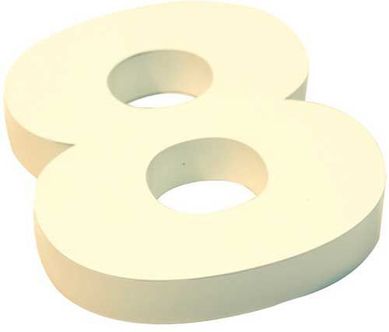 Algarismo Cx N 8 Inox Branco 15cm