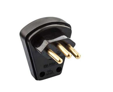Plugue Macho 90 Preto 3 Polos 20A