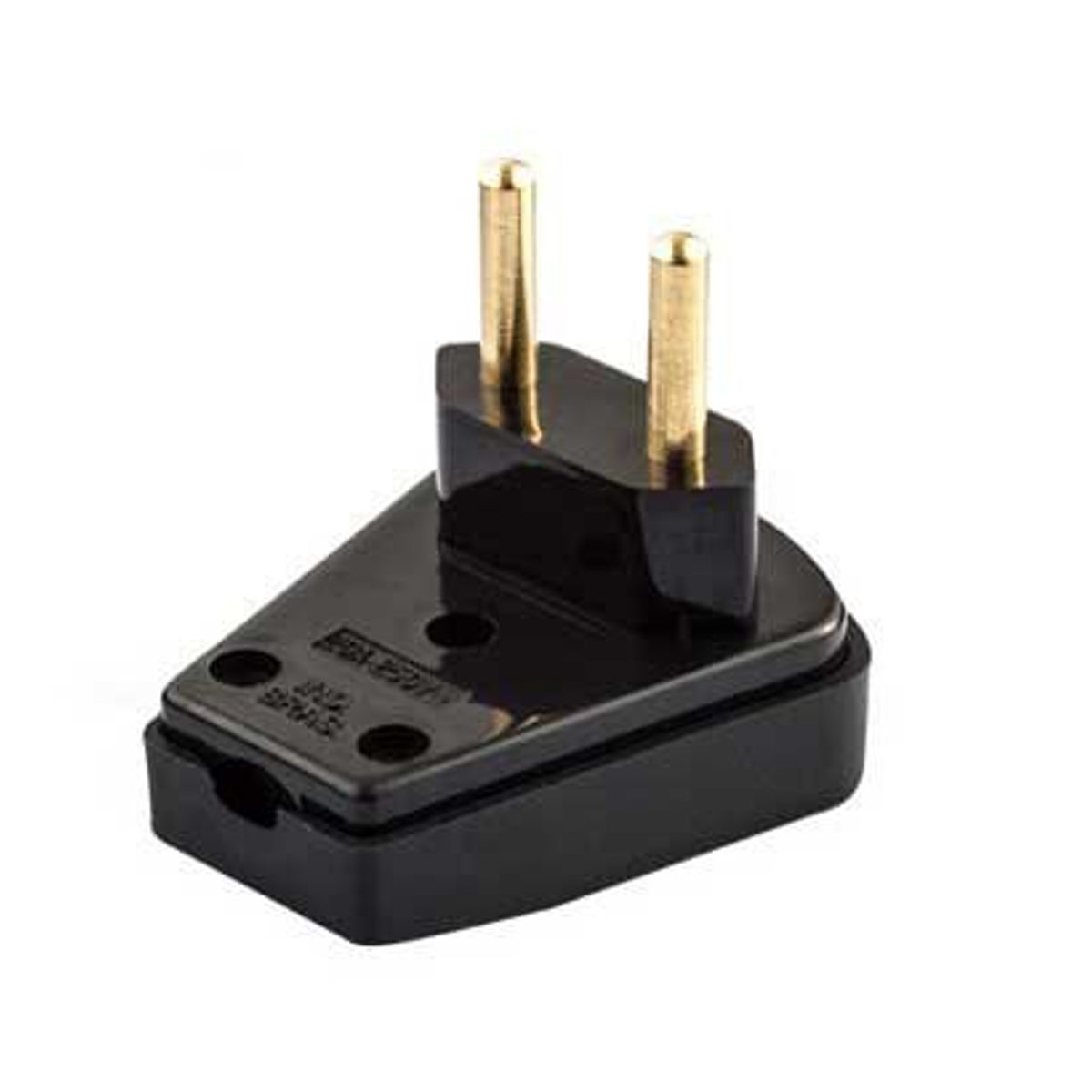 Plugue Macho 90° Preto 2 Polos 20A, marca Voltaggio - Foto 2