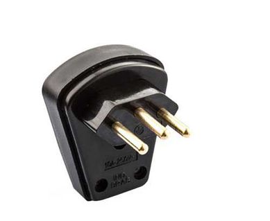Plugue Macho 90 Preto 3 Polos 10A