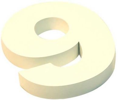 Algarismo Cx N 9 Inox Branco 15cm