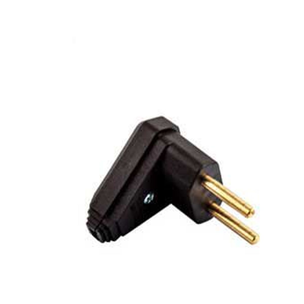 Plugue Macho 90° Preto 2 Polos 10A, marca Voltaggio - Foto 2