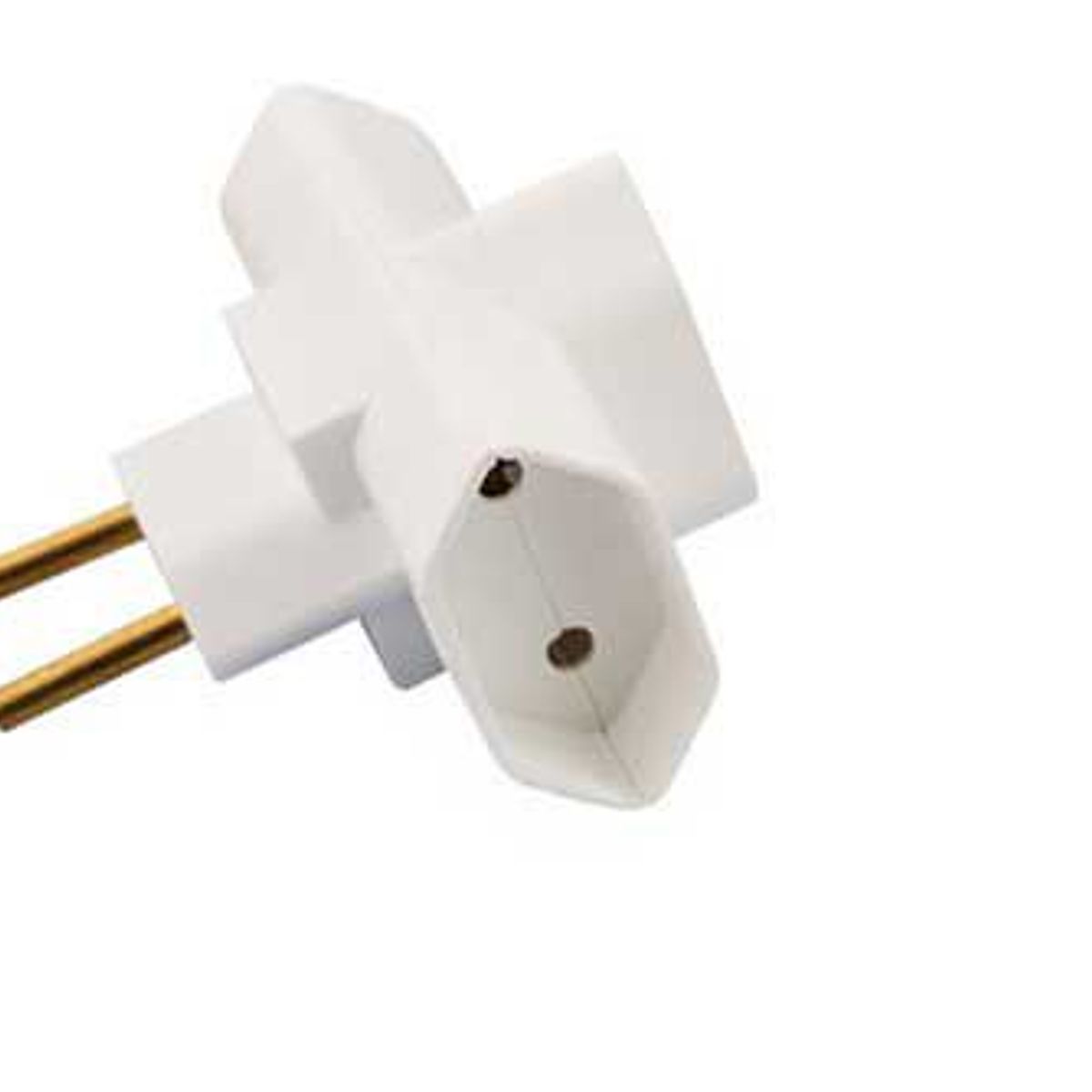 Plugue 3 Saídas Benjamin 10A 4044, Branco, 250V, marca Walma - Foto 2