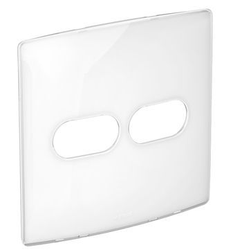 Placa 2 Postos Horizontal 4x4cm Sugar Gloss Branco