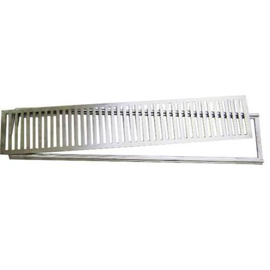 Conjunto Grelha e Porta Grelha Alumnio, Polido, 20x100