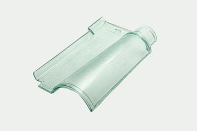 Telha Portuguesa de Vidro Texturada 40cmx21,5 cmx6mm Transparente