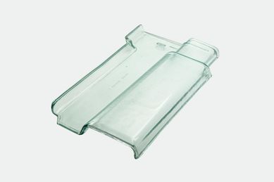 Telha Romana de Vidro Texturada 22,5cmx40cmx6mm Transparente