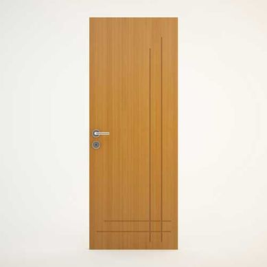 Folha de Porta Frisada Madeira Solida MDP Freij Natural 210x80x3,5cm Suprema