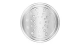 Grelha Redonda em Inox com Caixilho e Porta Grelha 25x20x1,5cm 15cm Cromado