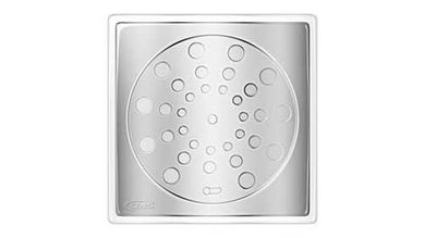 Grelha Quadrada Inox com Caixilho e Porta Grelha 25x20x1,5cm 15cm Cromado