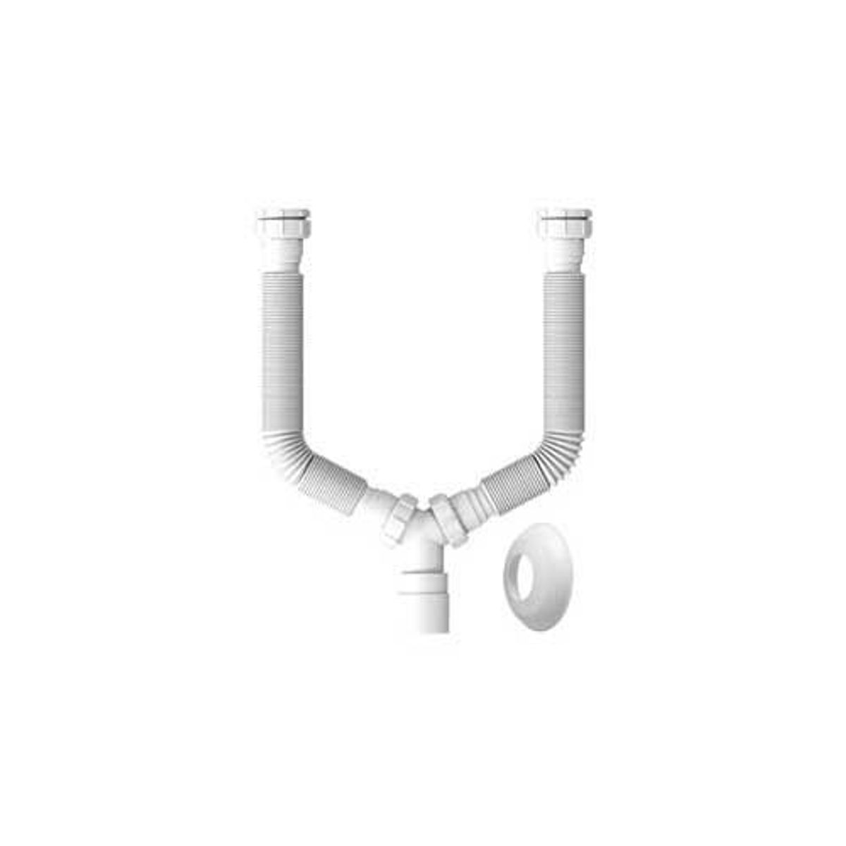 Sifão Tubo Extensível Universal Duplo Branco Com Suporte, marca Censi - Foto Principal