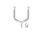 Sifão Tubo Extensível Universal Duplo Branco Com Suporte