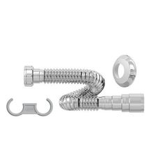 Sifão Tubo Extensível Universal 70Cm Cromado Com Suporte e Canopla