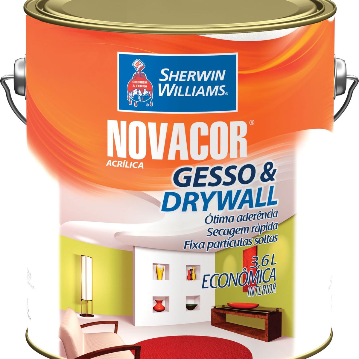 Tinta Fosco Exterior e Interior Novacor Piso 3,6L Branco, marca Sherwin Williams - Foto Principal