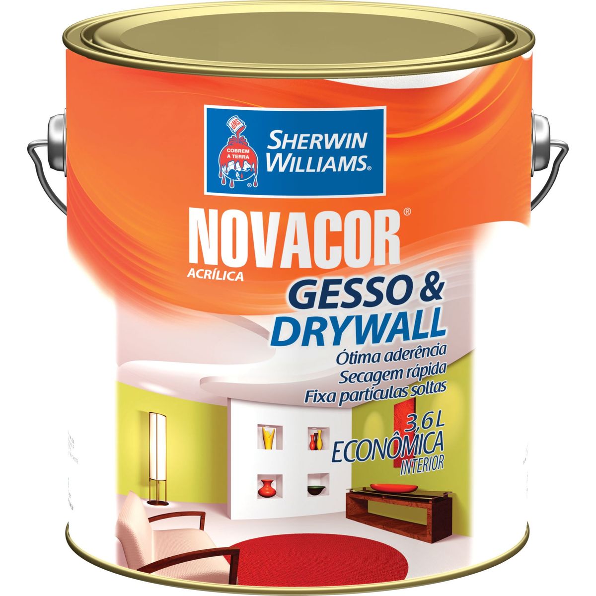 Tinta Fosco Exterior e Interior Novacor Piso 3,6L Branco, marca Sherwin Williams - Foto Principal