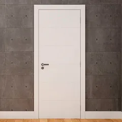 Folha de Porta Frisada Madeira Solida MDP Fundo Primer Branco 210x72x3,5cm Bella