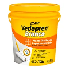 Manta Líquida Impermeabilizante Acrílica Vedapren Branco Balde 18kg Vedacit