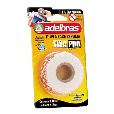 Fita Dupla Face Espuma Fixa Pro 24mmx2m
