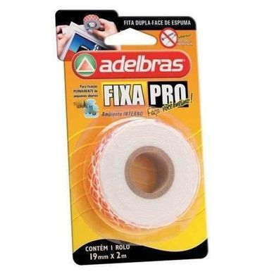 Fita Dupla Face Espuma Fixa Pro 19mmx2m