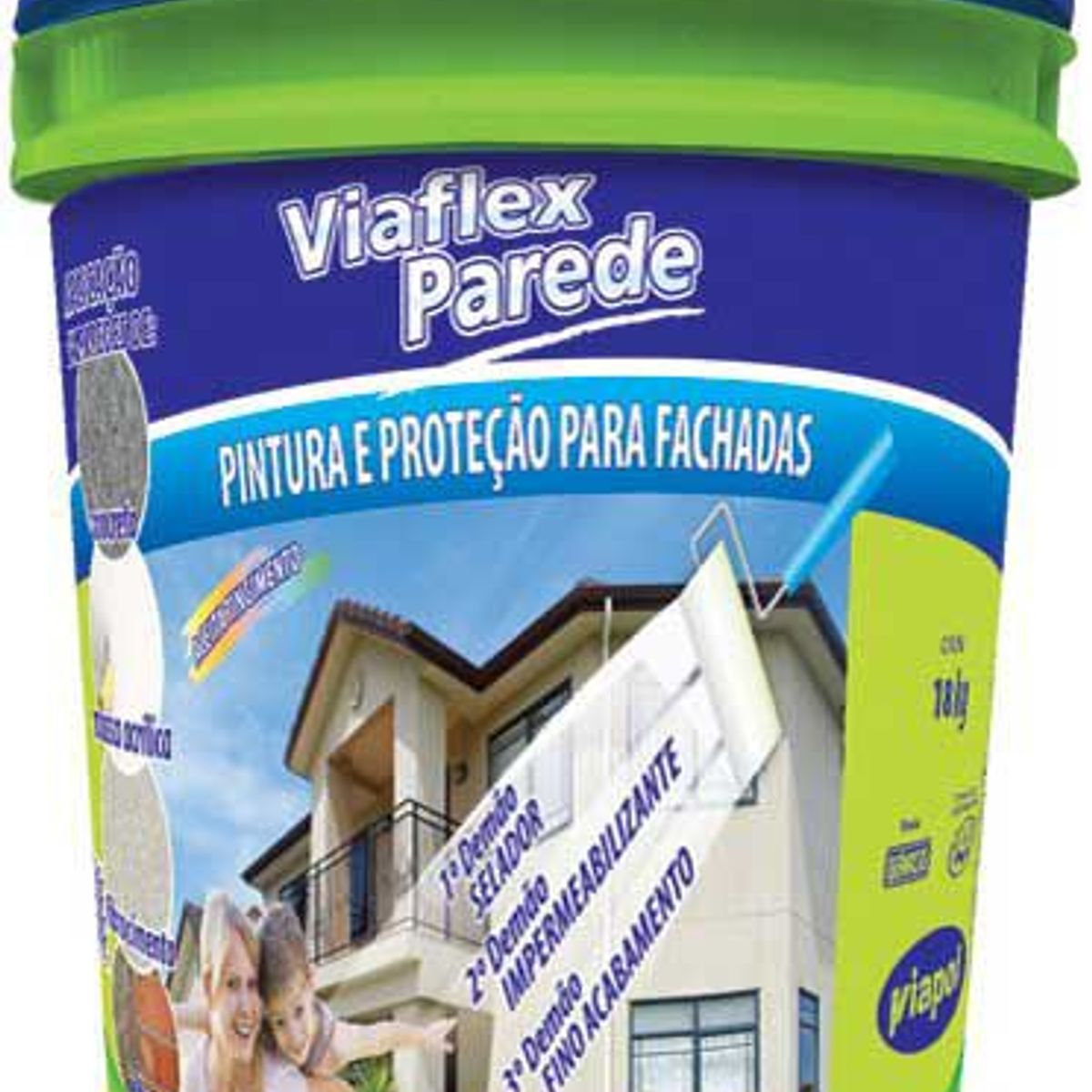 Viaflex Parede Balde, Branco, 18kg, marca Viapol - Foto Principal