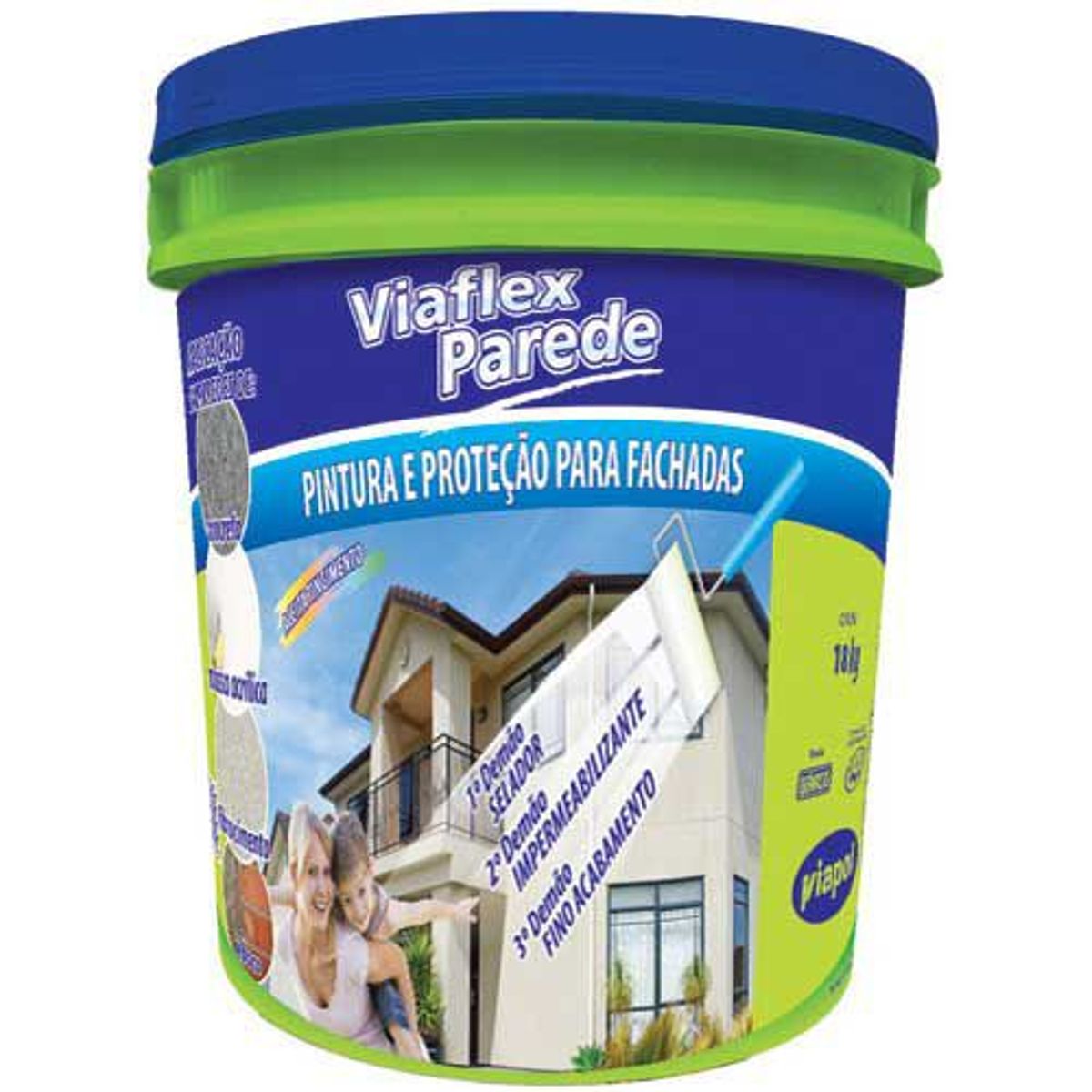 Viaflex Parede Balde, Branco, 18kg, marca Viapol - Foto Principal