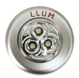 Luminária Button 3 Leds Pilha AAA 7x7x3cm Cinza