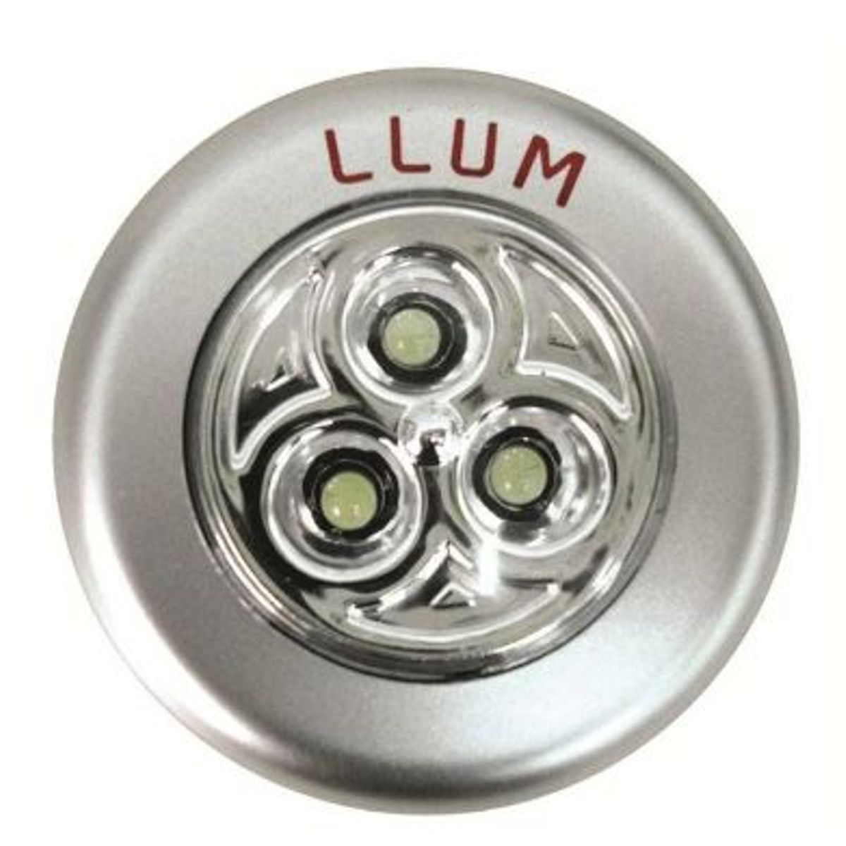 Luminária Button 3 Leds Pilha AAA 7x7x3cm Cinza, marca Lumi-lar - Foto Principal