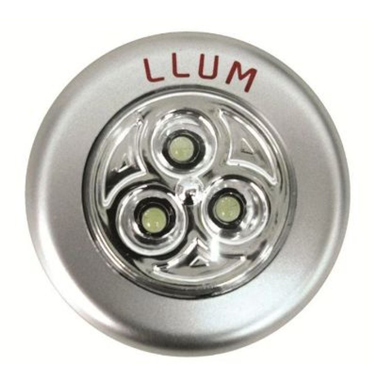Luminária Button 3 Leds Pilha AAA 7x7x3cm Cinza, marca Lumi-lar - Foto Principal
