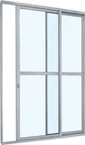 Porta de Correr com Travessa Alumínio Branco 2 Folhas Direita 216x160x6,6cm Alumifit