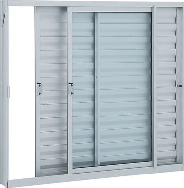 Janela Veneziana Alumnio Branco 3 Folhas Direita 100x120x7,6cm Alumifit