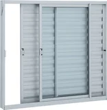 Janela Veneziana Alumínio 3 Folhas Esquerda 100x120x7,6cm Alumifit