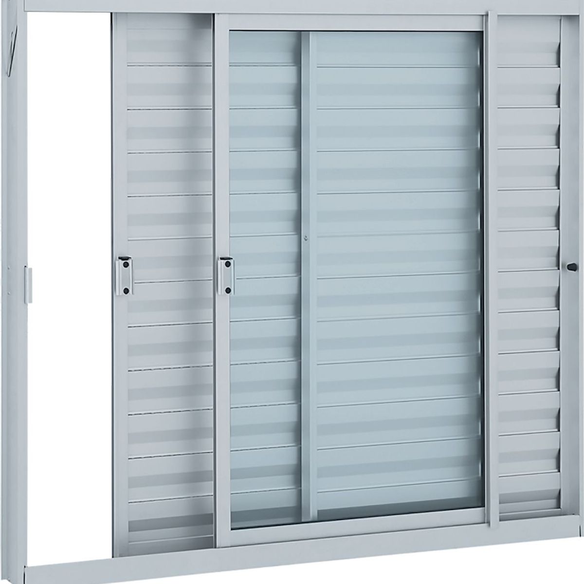 Janela Veneziana Alumínio 3 Folhas Esquerda 100x120x7,6cm Alumifit, marca Sasazaki - Foto Principal